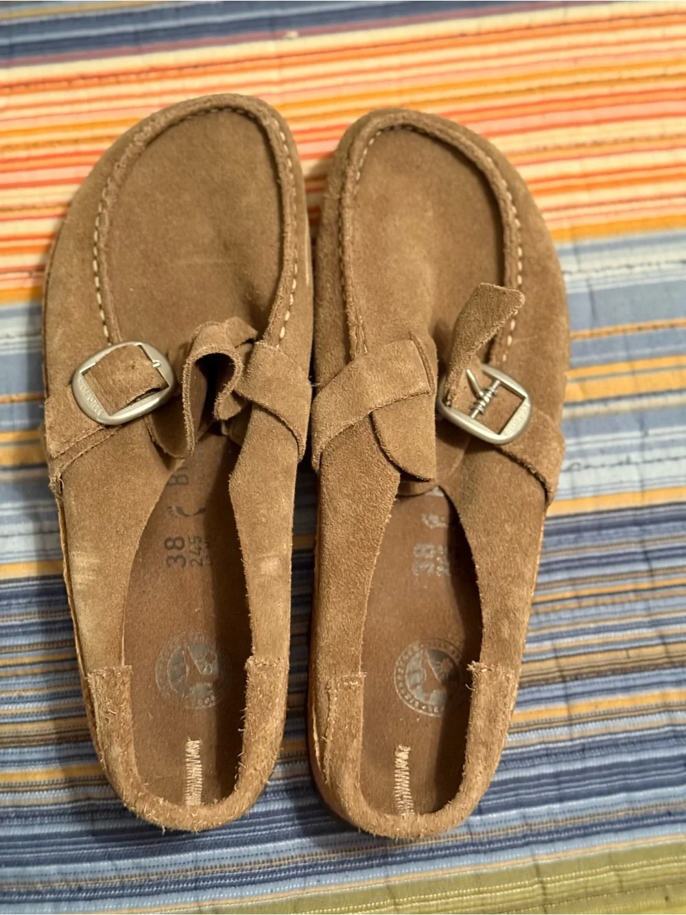 Birkenstock Tan Suede Clog-Style Sandal